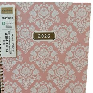 Clementine Paper inc 12-month Large Size Planner Pink Jan- Dec 2026 Hard